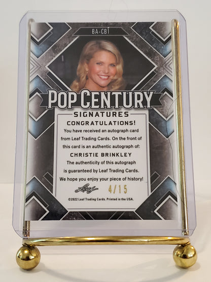 Christie Brinkley - 2022 Leaf Pop Century Signatures Silver Wave #'d 4/15