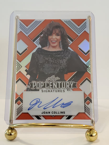 Joan Collins - 2022 Leaf Metal Pop Century Orange Prismatic AUTO #'d 5/6: BA-JC2