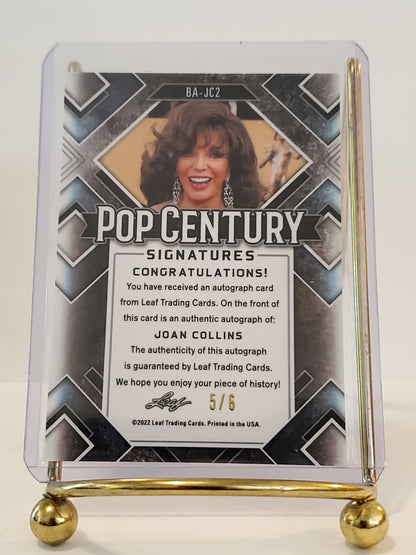 Joan Collins - 2022 Leaf Metal Pop Century Orange Prismatic AUTO #'d 5/6: BA-JC2