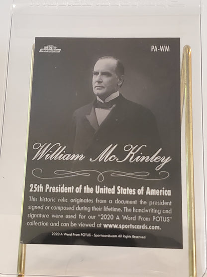 William McKinley 2020 A Word From POTUS Relic PA-WM