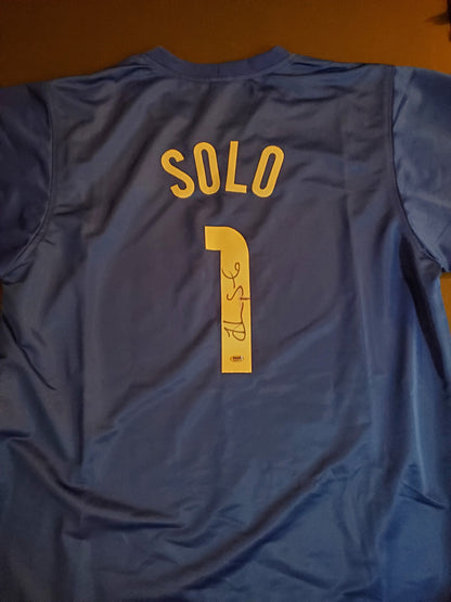 Hope Solo Signed Autographed USA Blue #1 Custom Jersey