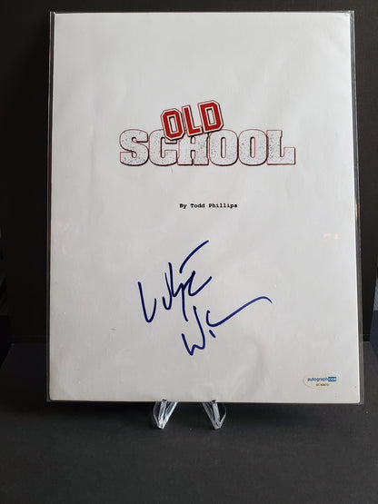 Luke Wilson Signed "Old School" 8x10 Script Cover Photo (ACOA)