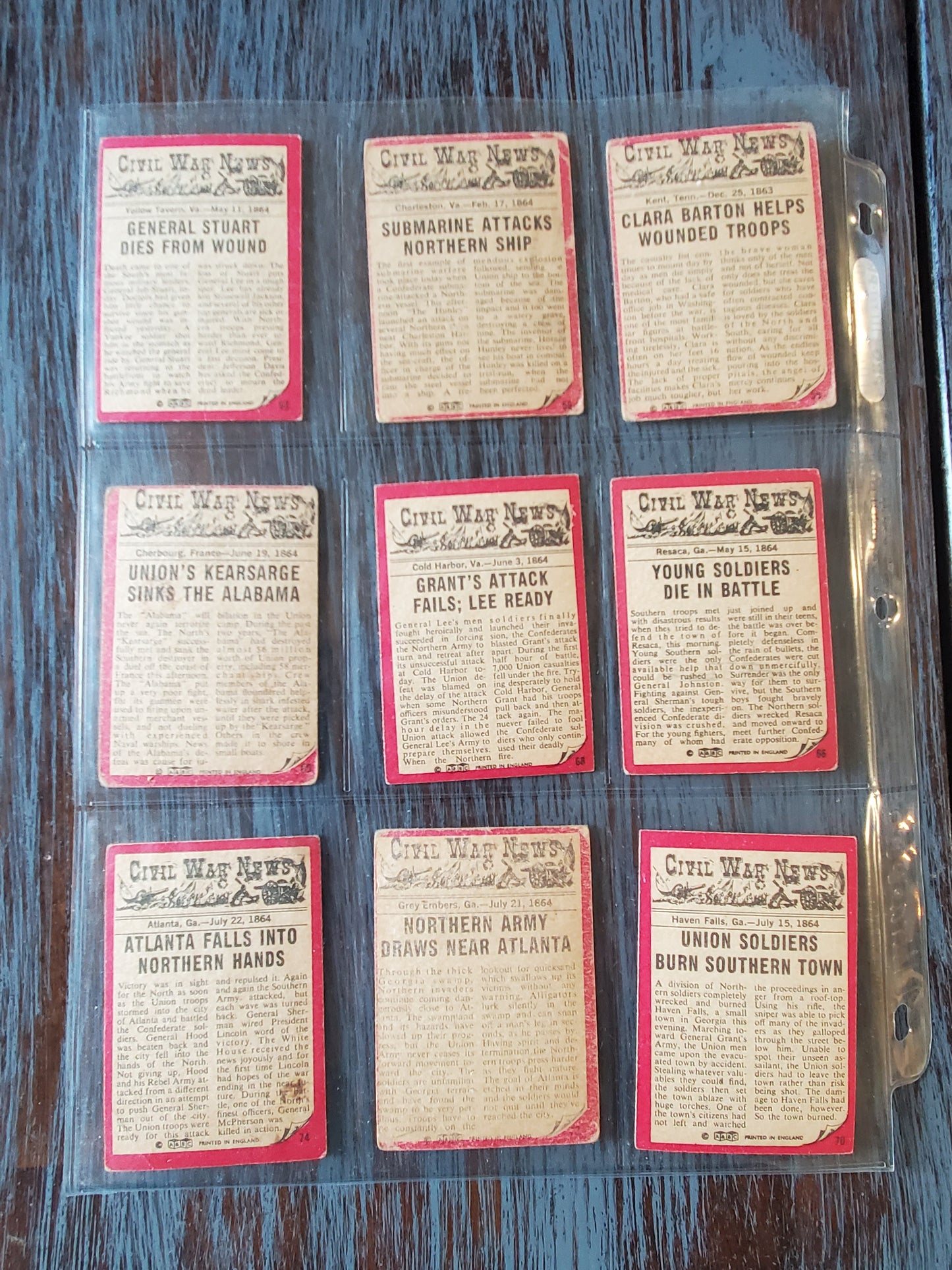 1965 AB & C Civil War News - Nearly Complete Set 64/88 - GREAT CONDITION!