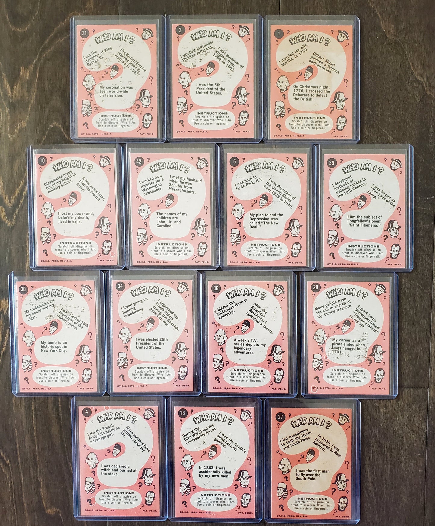 1967 Topps Who am I - 14 Card Unscratched Lot - Big names, Great Condition!