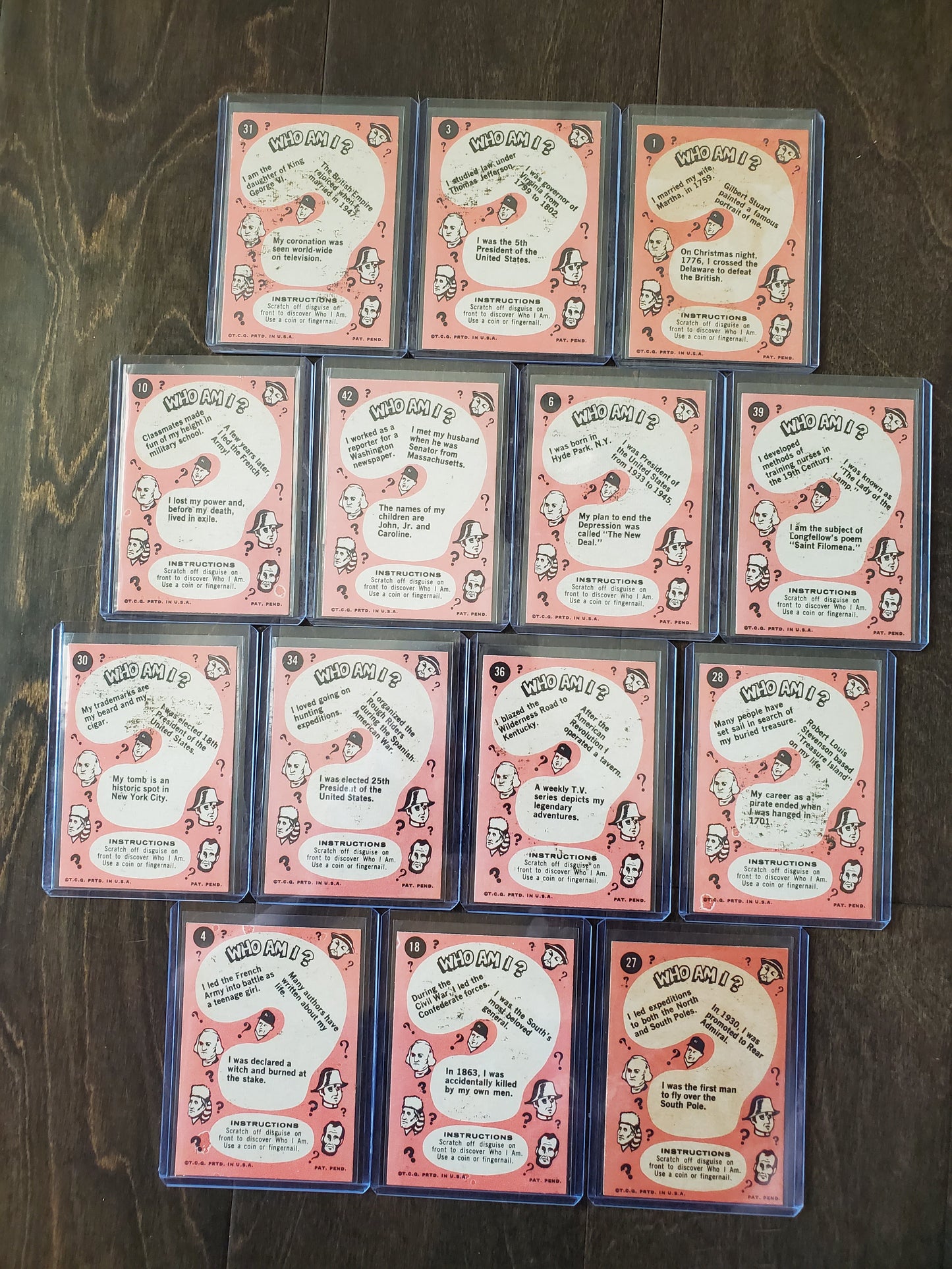 1967 Topps Who am I - 14 Card Unscratched Lot - Big names, Great Condition!