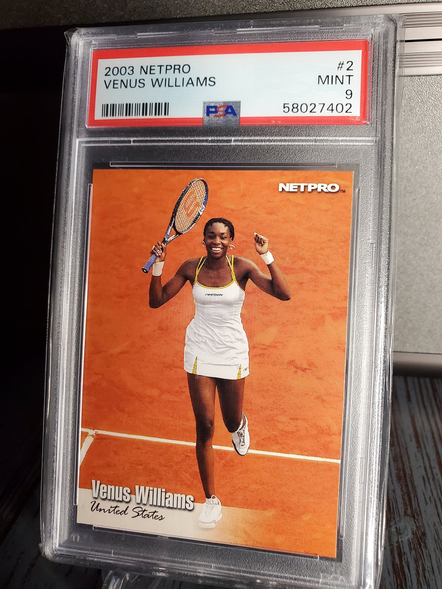2003 Netpro Tennis VENUS WILLIAMS Rookie Card RC #2 PSA Graded 9 Mint