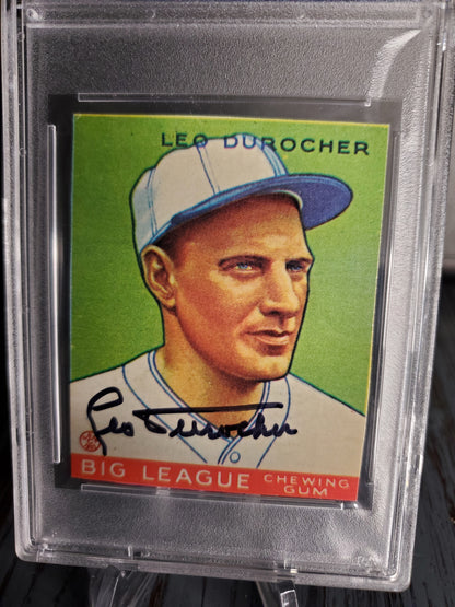 1933 Goudey Reprint Leo Durocher Signed PSA/DNA Authentic AUTO HOF #147 MINT 9