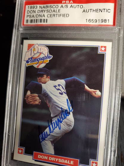 1993 Nabisco All-Star AUTO Don Drysdale Autograph Signed PSA DNA Authentic