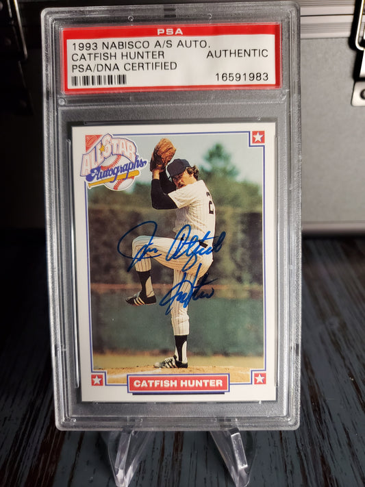 1993 Nabisco All-Star Legends Jim Catfish Hunter Autograph PSA Authentic AUTO