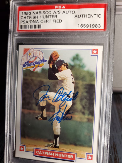 1993 Nabisco All-Star Legends Jim Catfish Hunter Autograph PSA Authentic AUTO