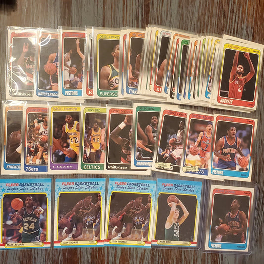 1988 Fleer Basketball Lot of 51 Includes Dennis Rodman Rookie - Several HoFs!