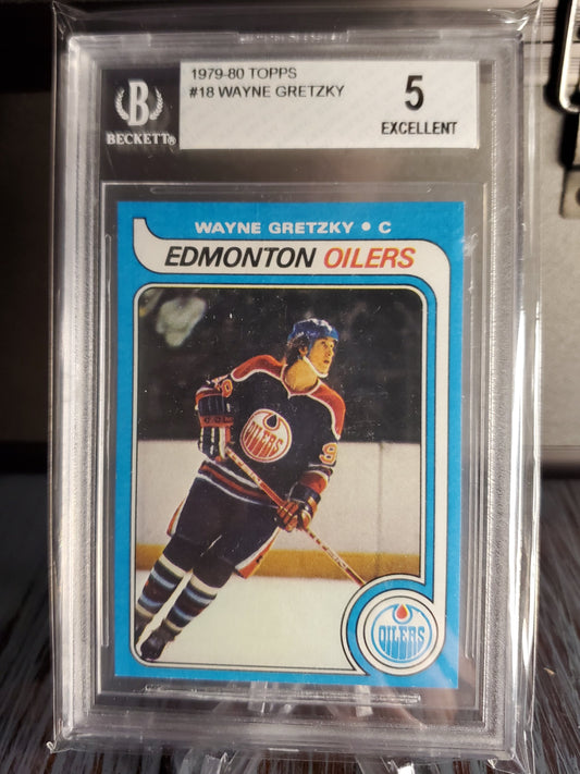 1979-80 Topps - Wayne Gretzky #18 (RC) Rookie GREAT Subgrades - Must Read! BGS 5