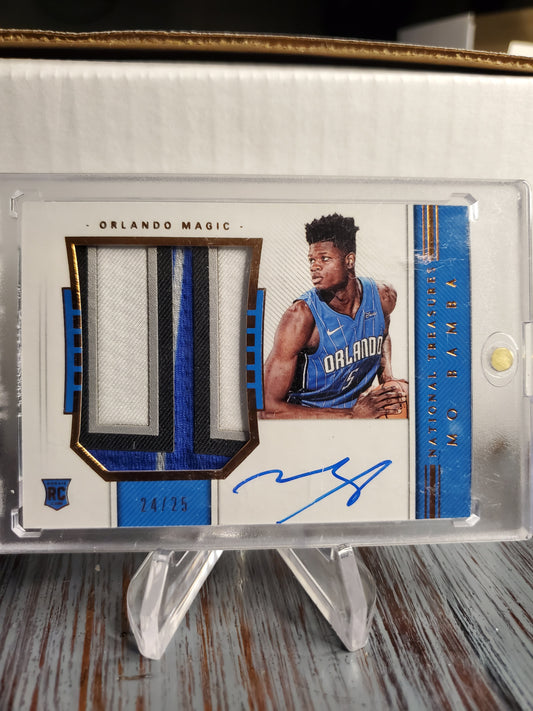 2018-19 Panini National Treasures MO BAMBA Rookie Patch Auto RPA #129 RC /25