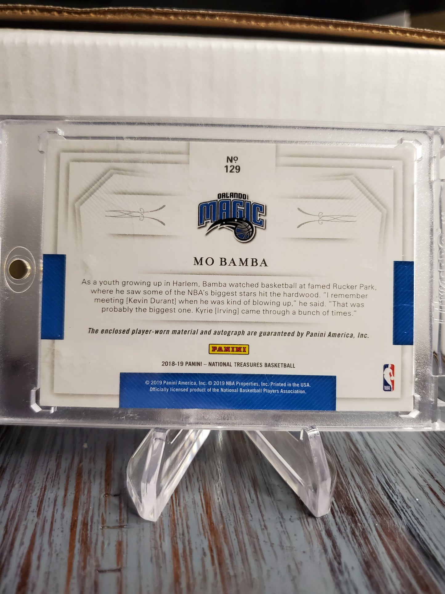 2018-19 Panini National Treasures MO BAMBA Rookie Patch Auto RPA #129 RC /25