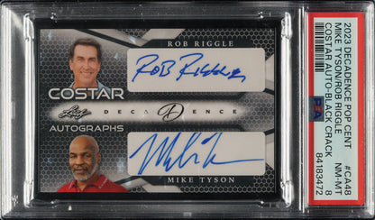 2023 Leaf Pop Century Mike Tyson Rob Riggle Costar AUTO Black /7 PSA 8 #CA-48