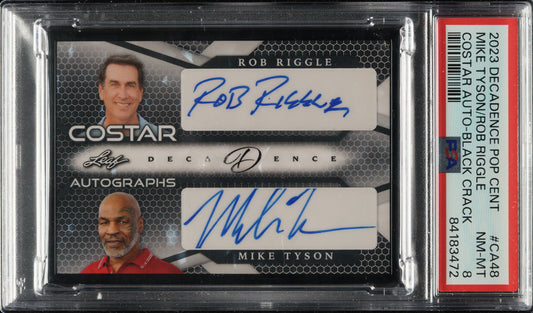 2023 Leaf Pop Century Mike Tyson Rob Riggle Costar AUTO Black /7 PSA 8 #CA-48
