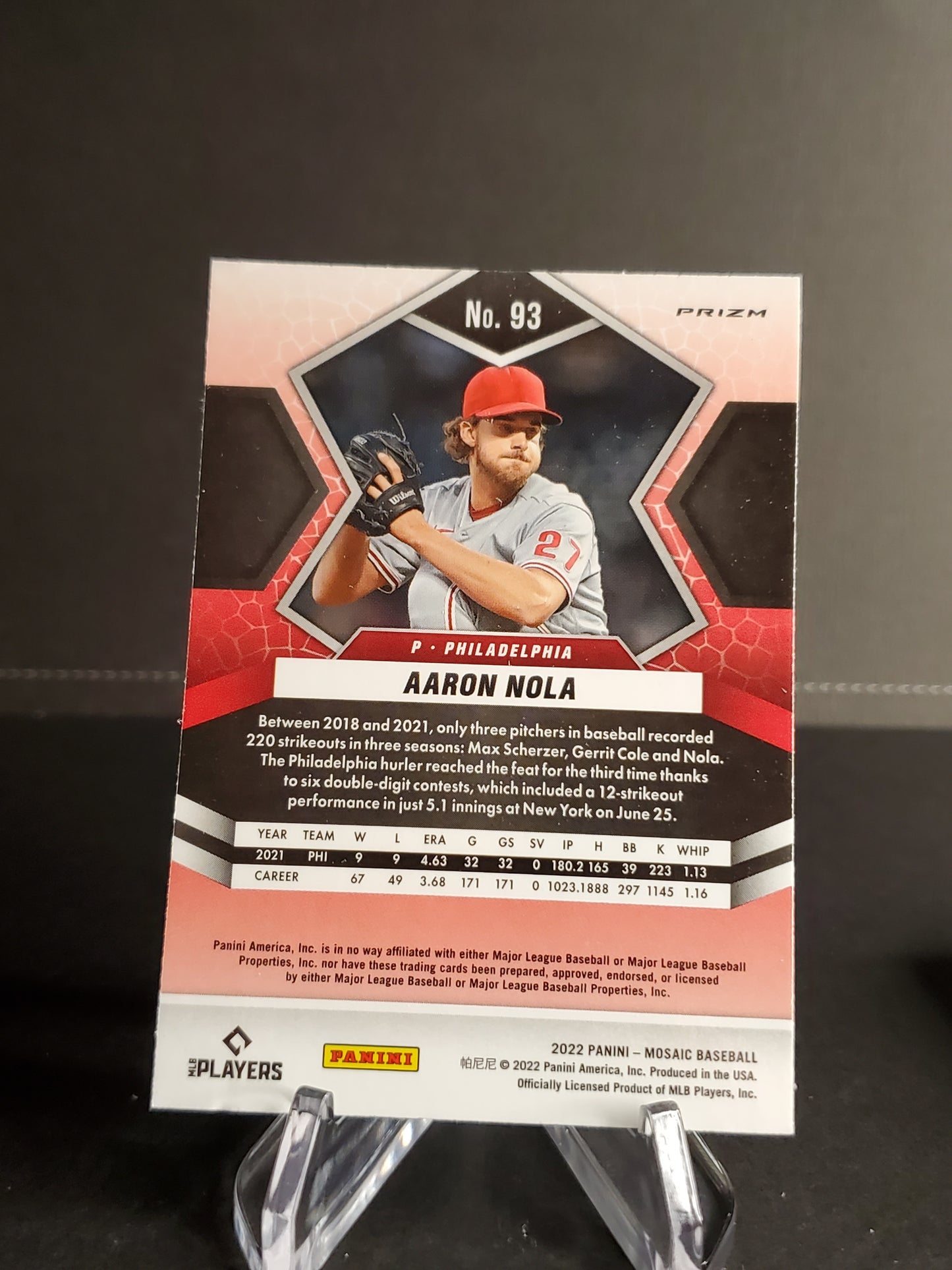 Aaron Nola 2022 Panini Mosaic Prizm #93