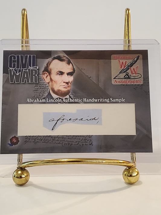 Abraham Lincoln 2023 Civil War Historic Handwritten Word Authentic - "aforesaid"