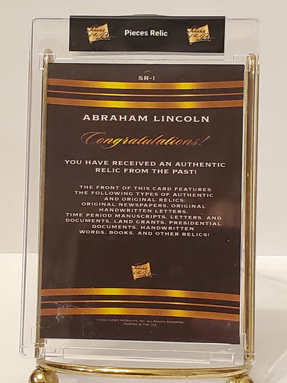 Abraham Lincoln 2022 Pieces of the Past Typed/Written Jumbo Relic SR-1