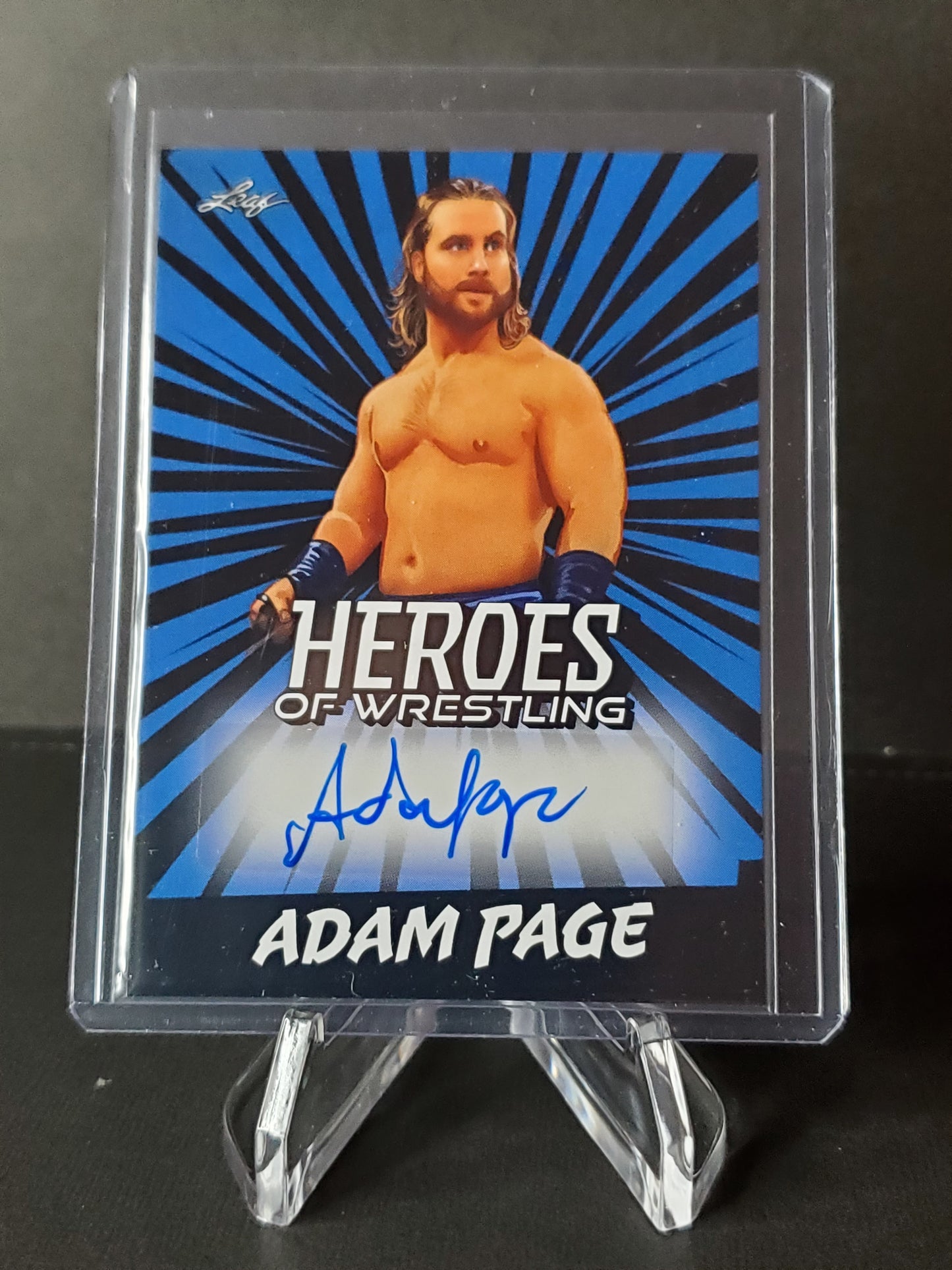 Adam Page 2023 Leaf Heroes of Wrestling AUTO Blue #BA-AP1