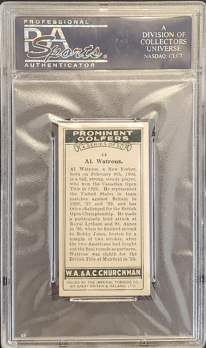 Al Watrous 1931 Churchman Prominent Golfers Small #44 PSA 7