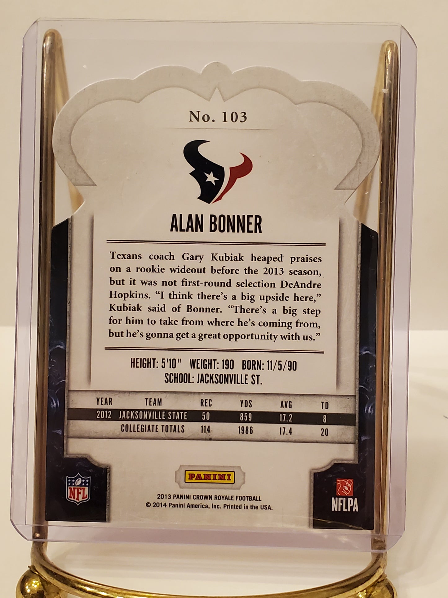 Alan Bonner - 2013 Crown Royale #'d 125/299