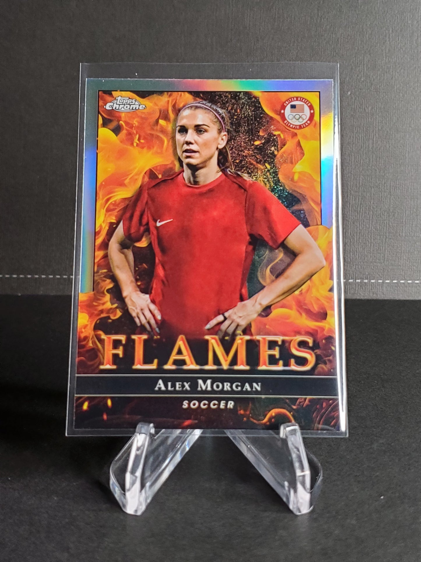 Alex Morgan 2024 Topps Chrome US Olympic and Paraolympic Hopefuls Flames #F-3