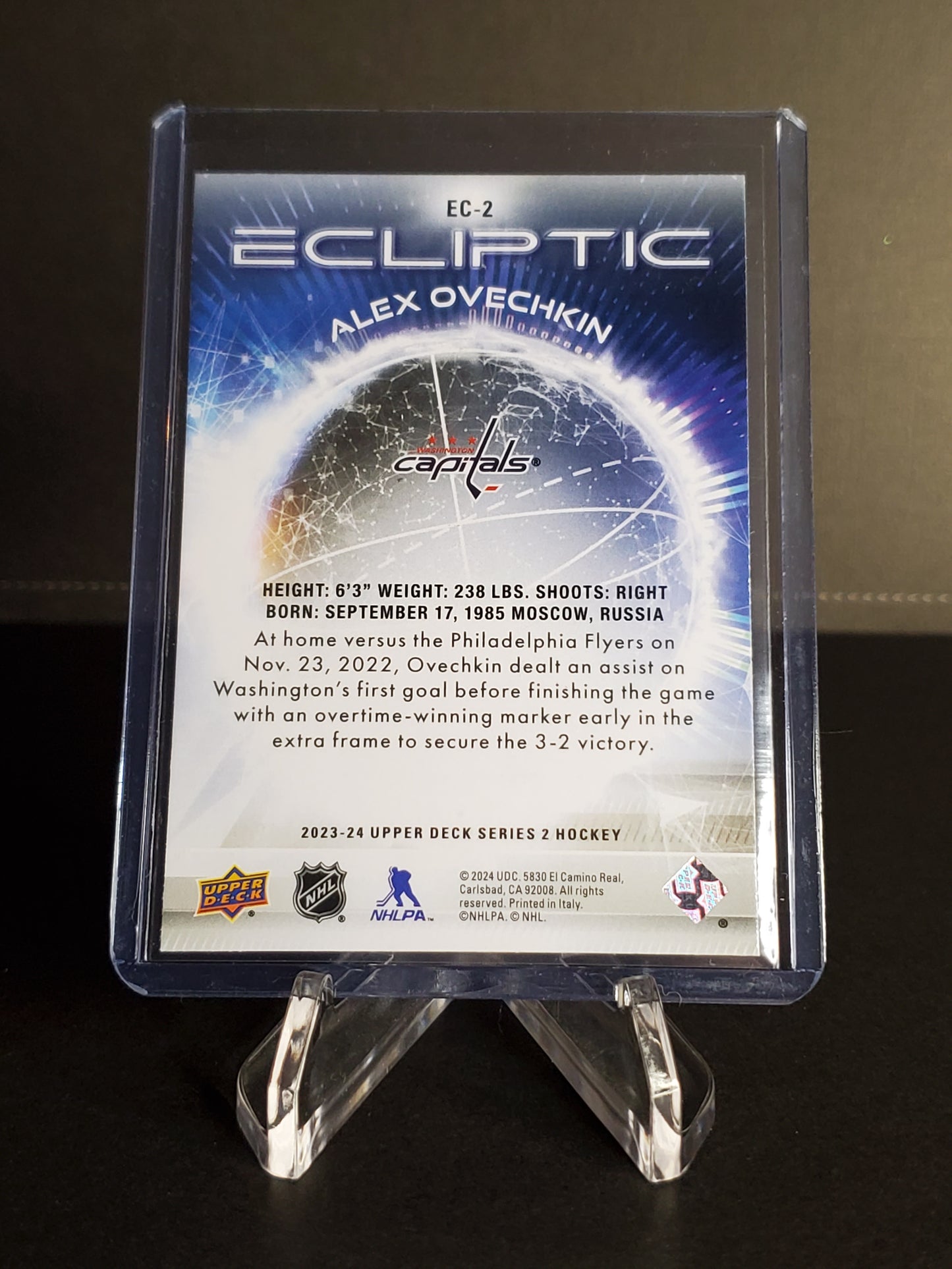 Alex Ovechkin 2023/24 Upper Deck Series 2 Sparkle Ecliptic #EC-2