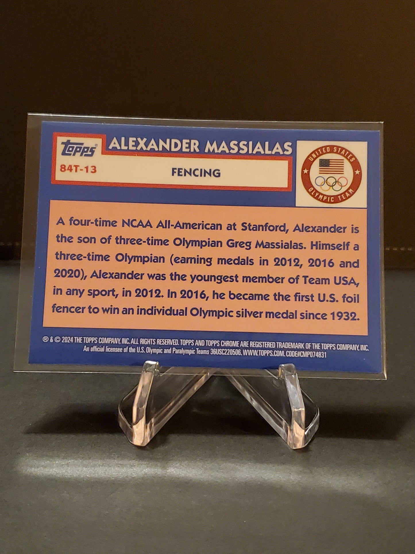 Alexander Massialas 2024 Topps Chrome US Olympic and Paraolympic Hopefuls Team USA #84T-13