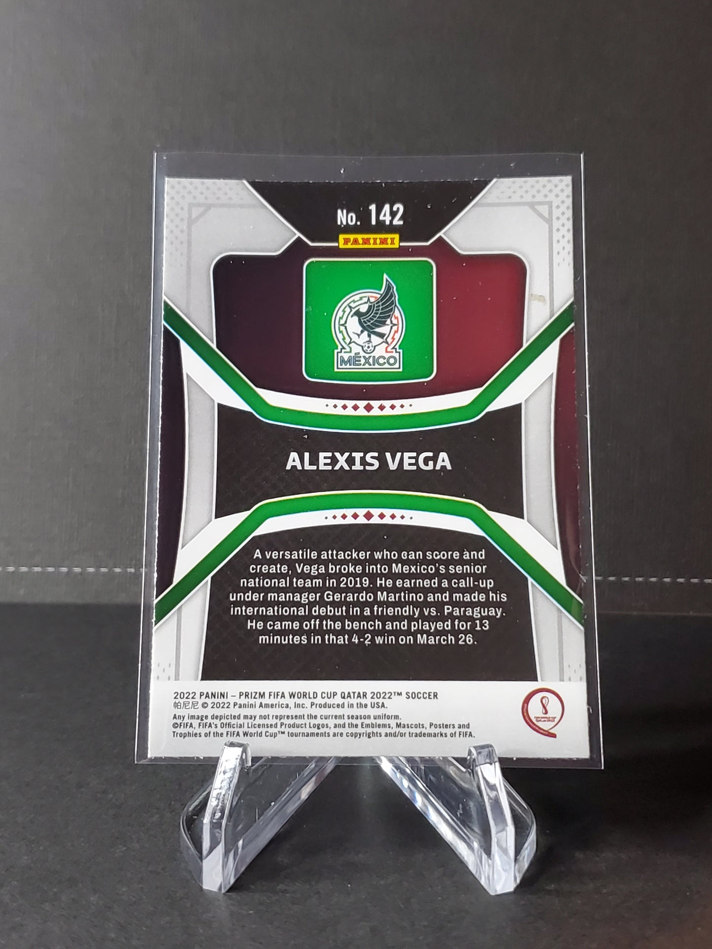 Alexis Vega 2022 Panini Prizm World Cup Qatar RC #142