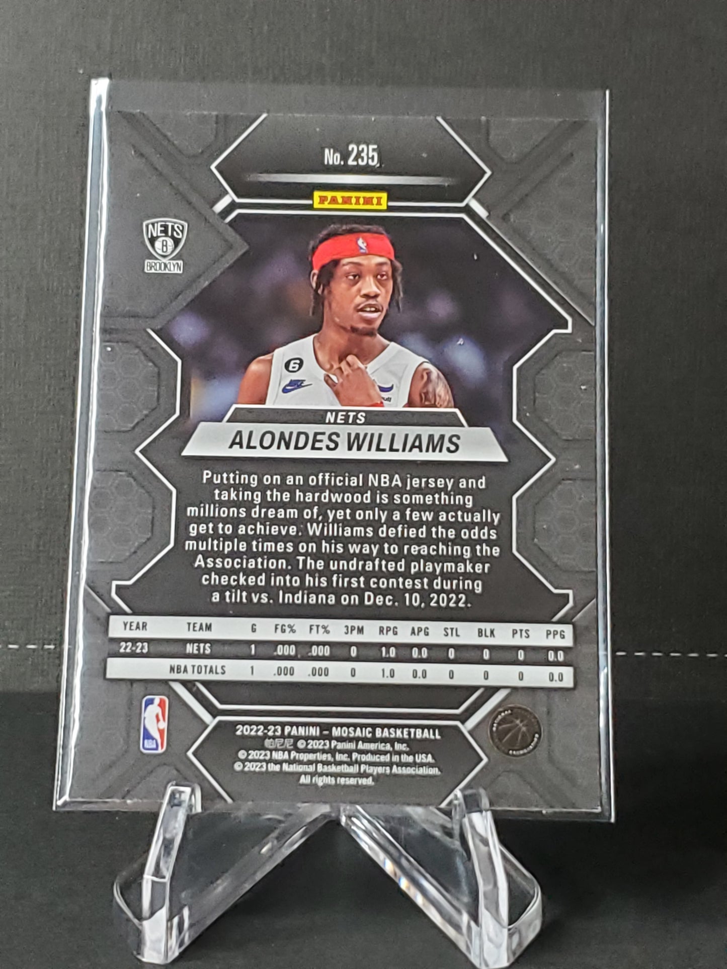 Alondes Williams 2022-2023 Panini Mosaic Basketball RC #235