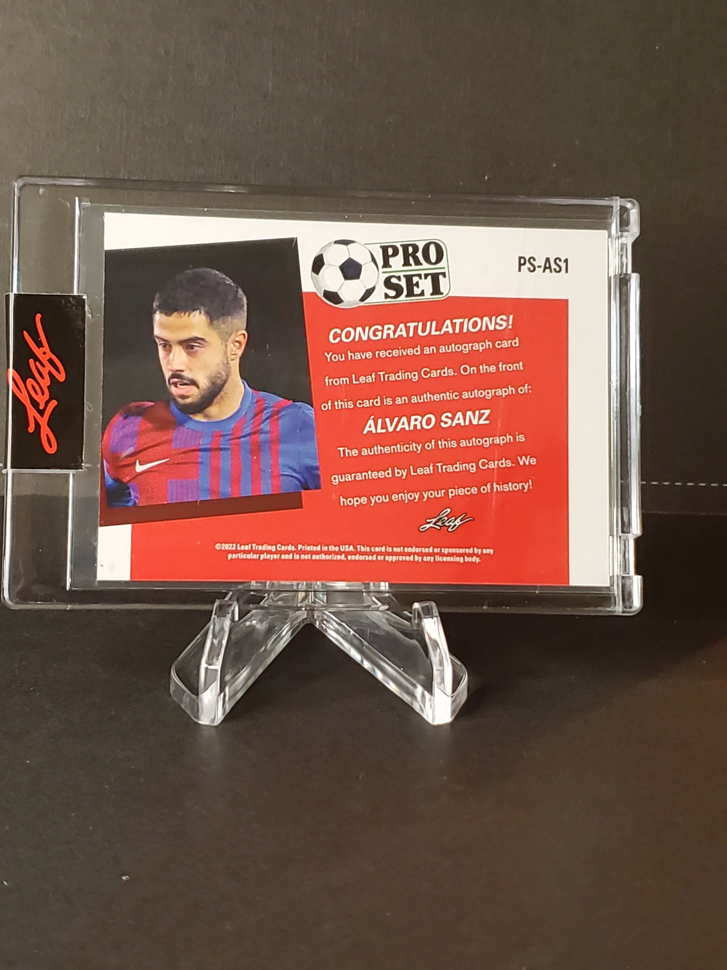 Alvaro Sanz 2022 Leaf Pro Set Soccer AUTO #PS-AS1