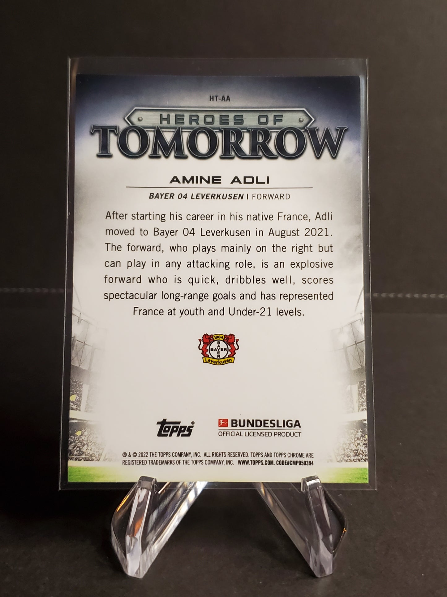 Amine Adli 2021-2022 Topps Chrome Bundesliga Heroes of Tomorrow RC #HT-AA