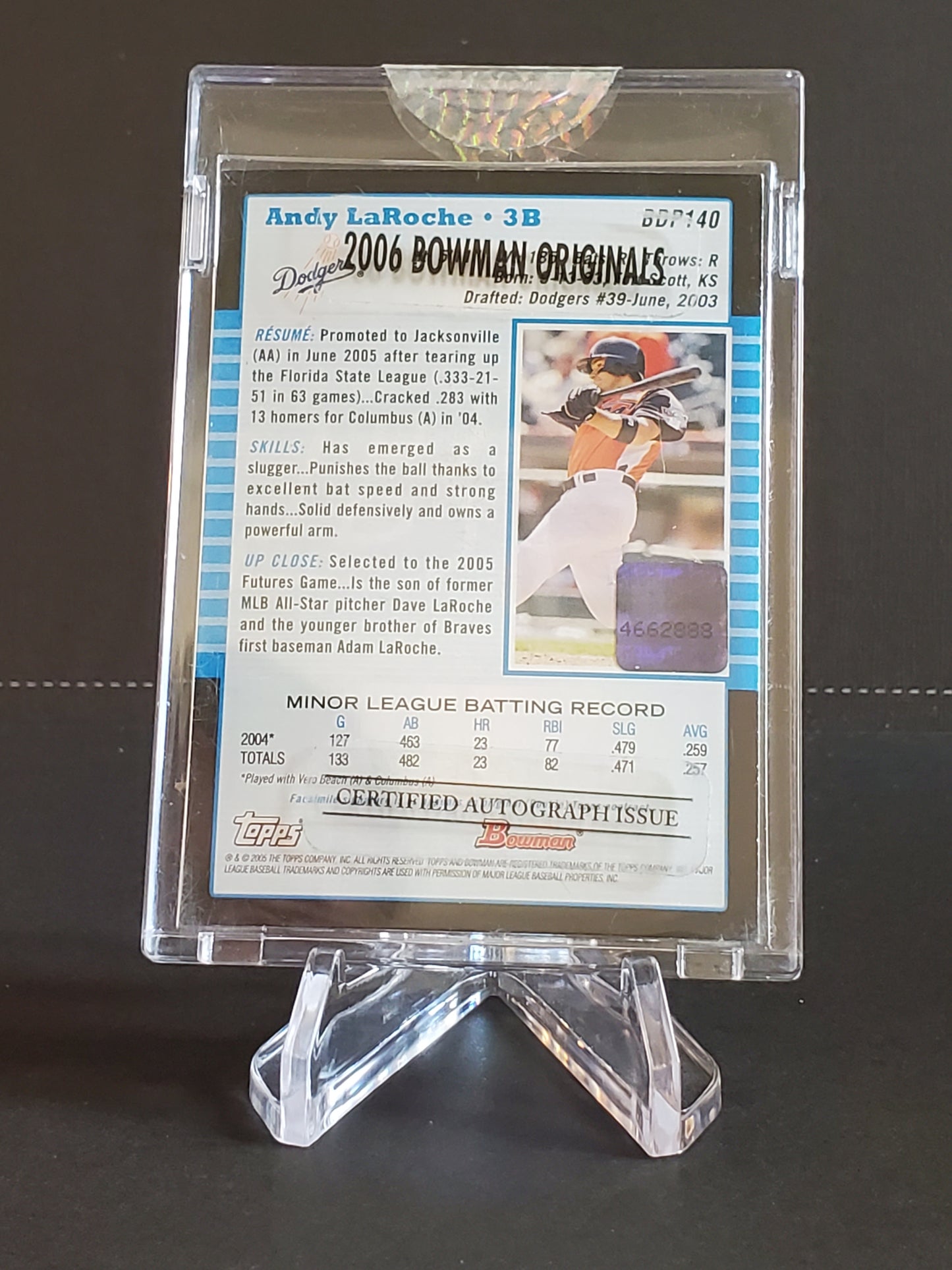 Andy LaRoche 2006 Bowman 1st Prospect AUTO Hand Numbered 632/734 #BDP140