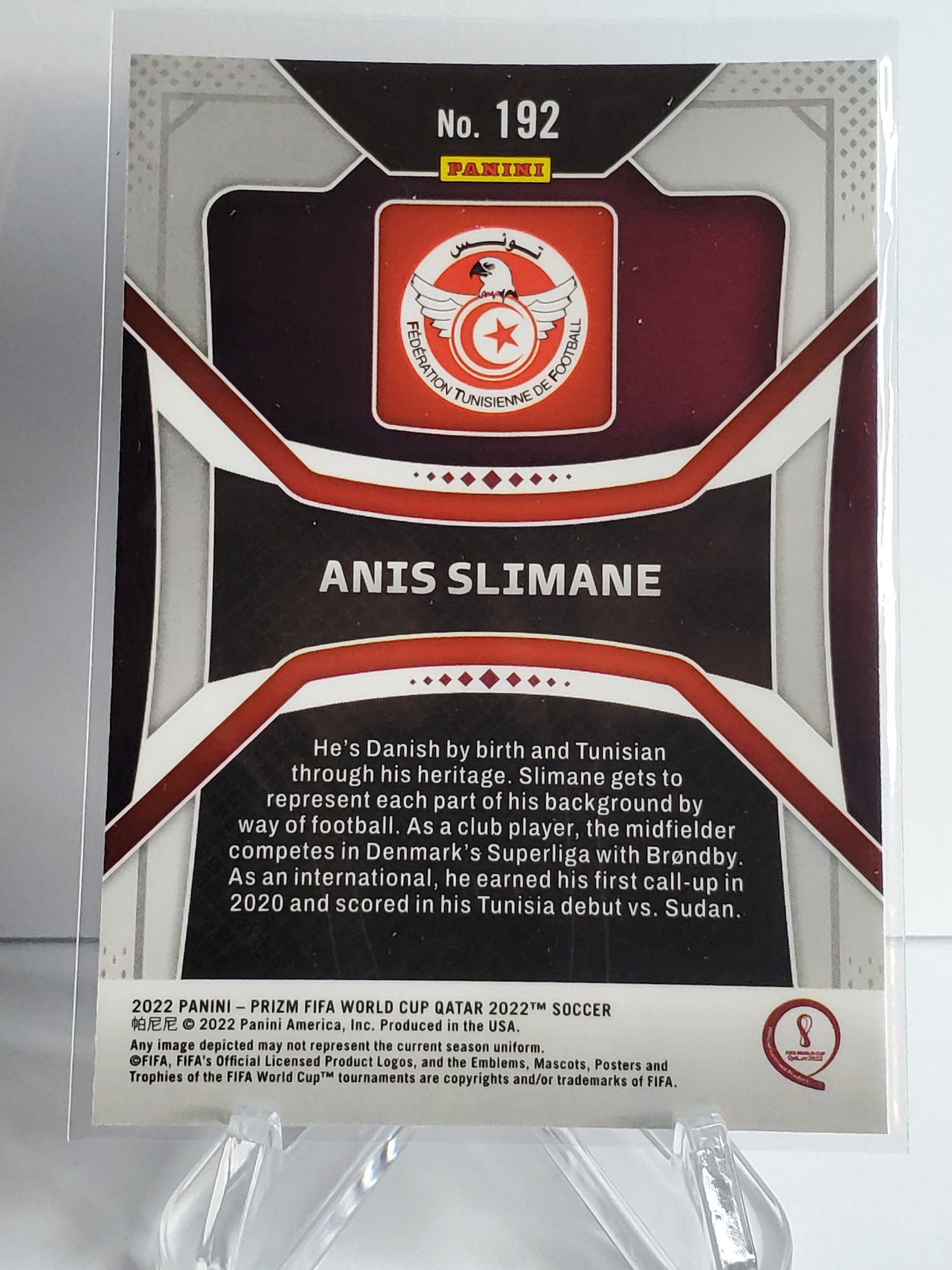 Anis Slimane 2022 Panini Prizm World Cup Qatar RC #192