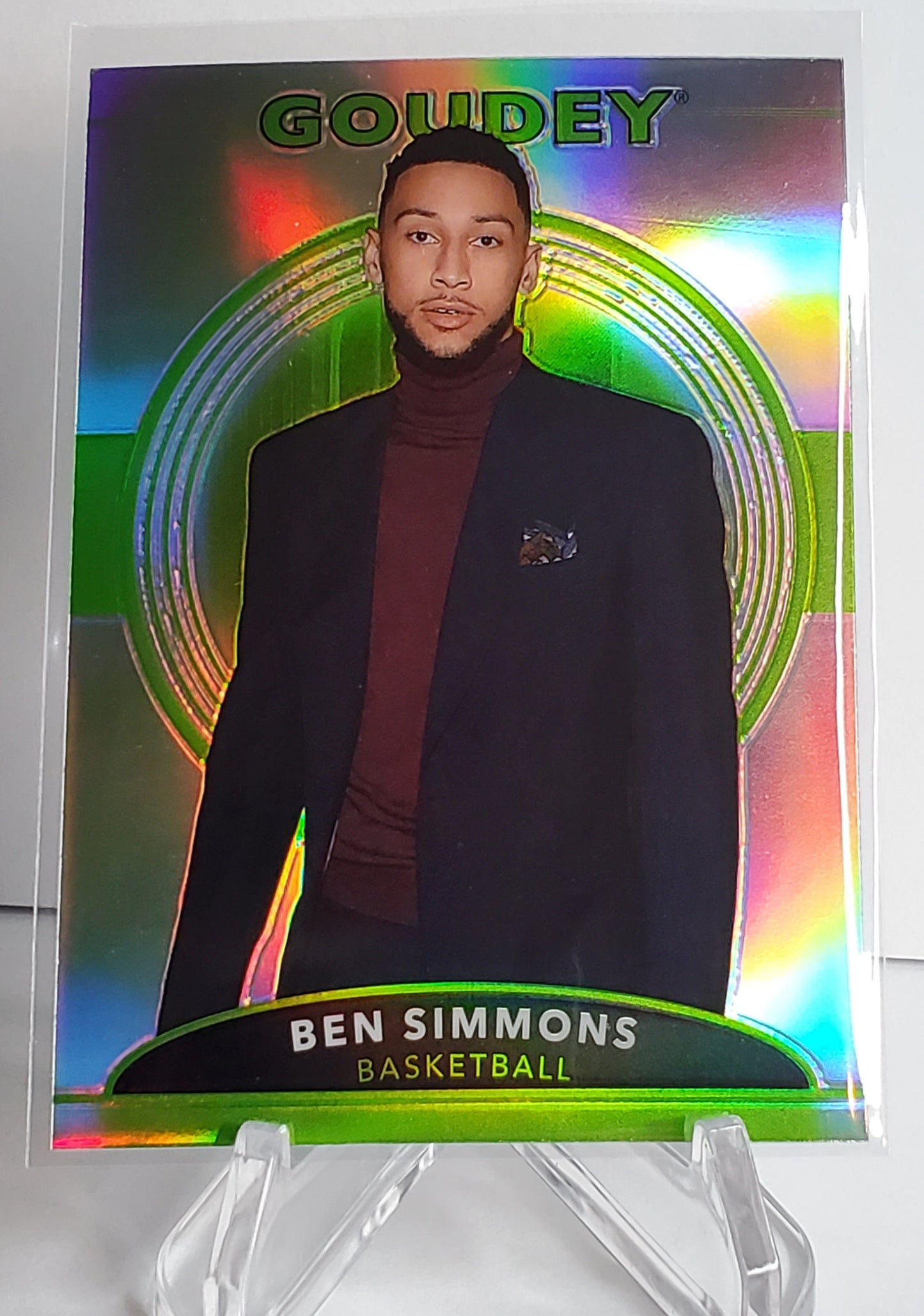 Ben Simmons 2022 Upper Deck Goodwin Champions Goudey Rainbow Neon Green #GP10