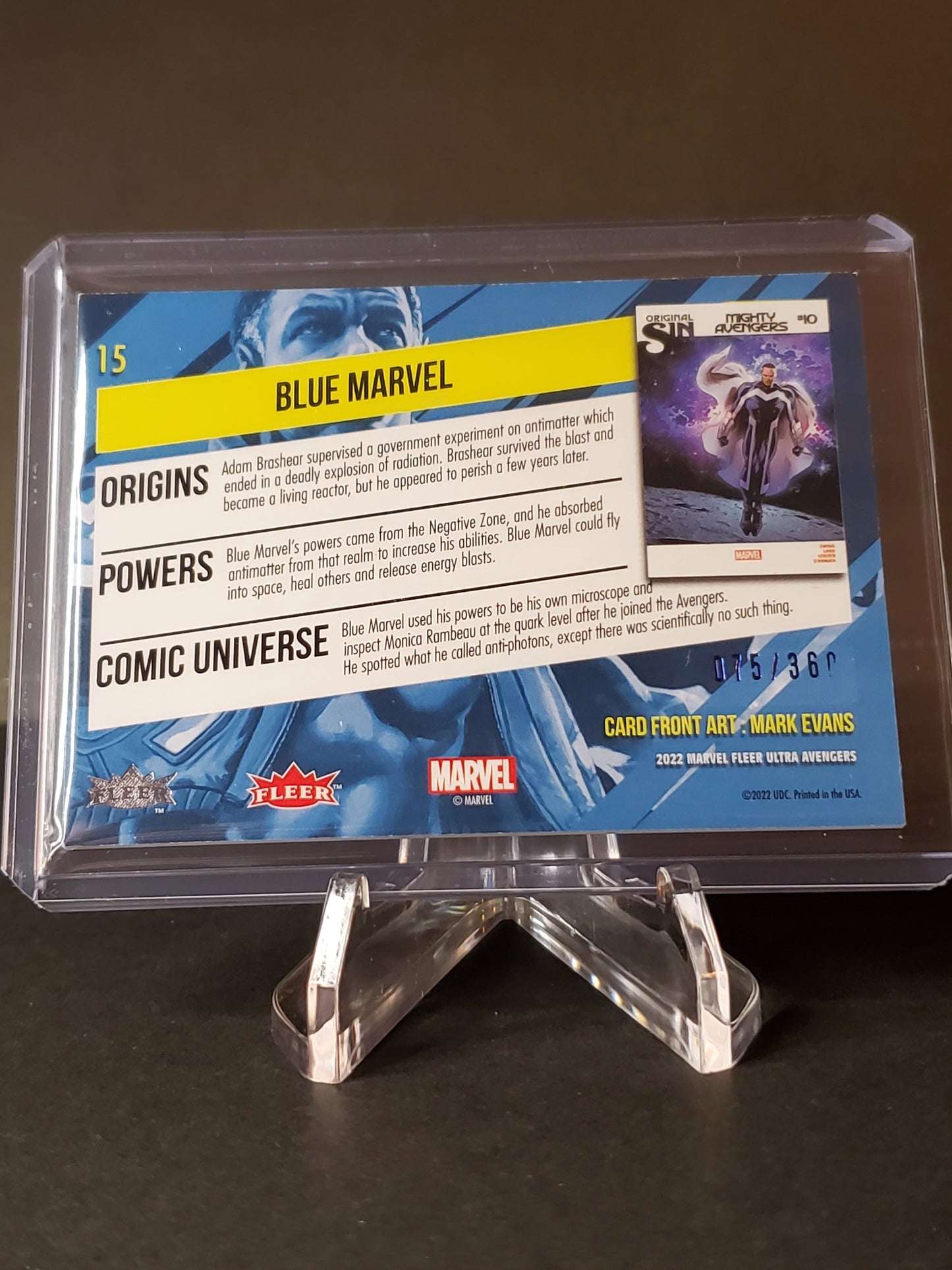 Blue Marvel 2022 Fleer Ultra Avengers BLUE /360 #15
