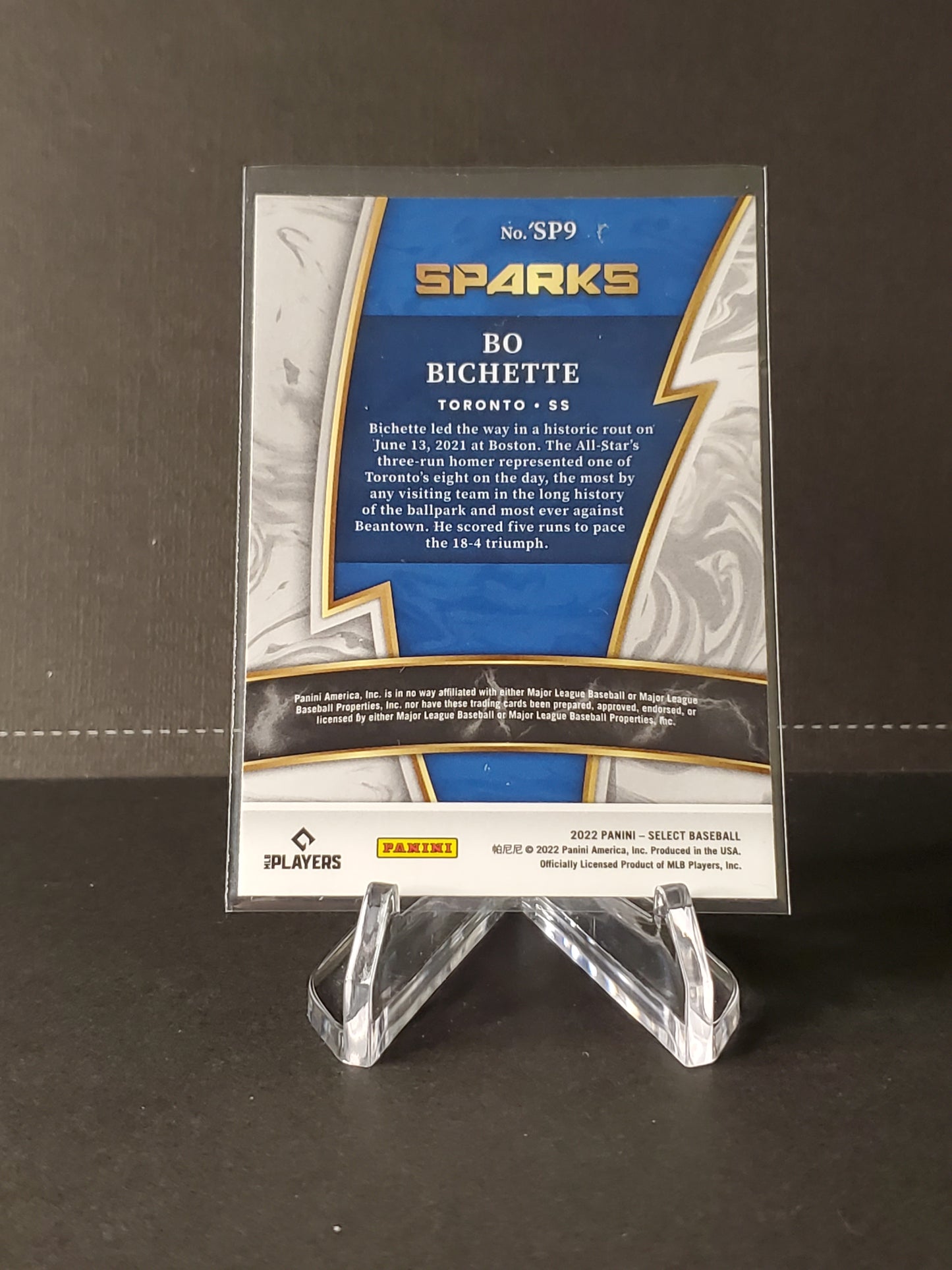 Bo Bichette 2022 Panini Select Baseball Sparks #SP9