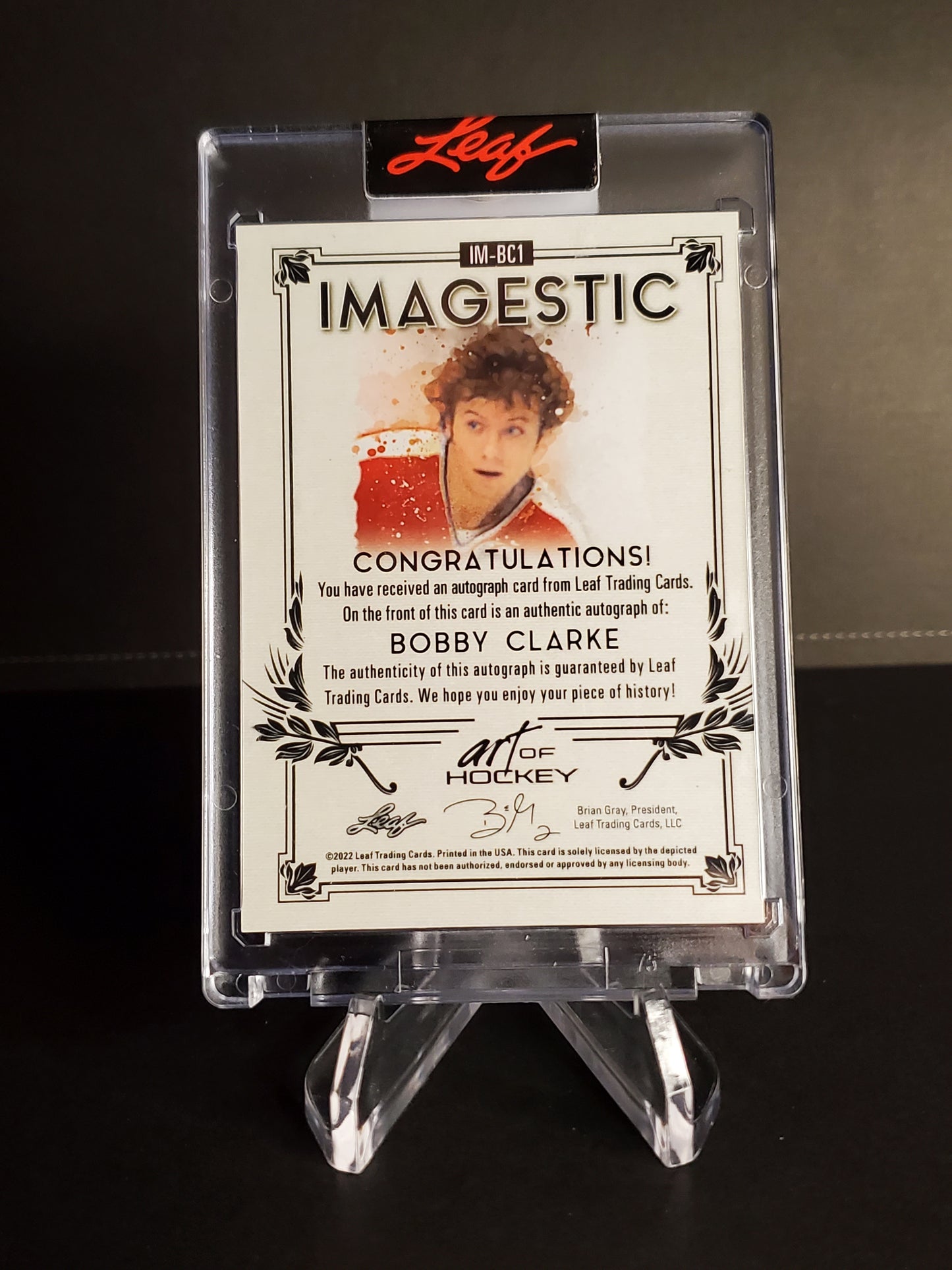 Bobby Clarke 2021/22 Leaf Art of Hockey Imagestic AUTO /12