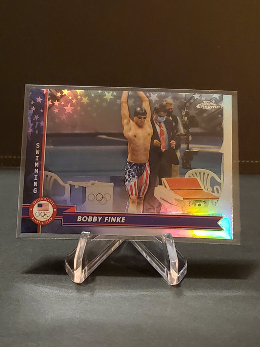 Bobby Finke 2024 Topps Chrome US Olympic and Paraolympic Hopefuls Refractor #175