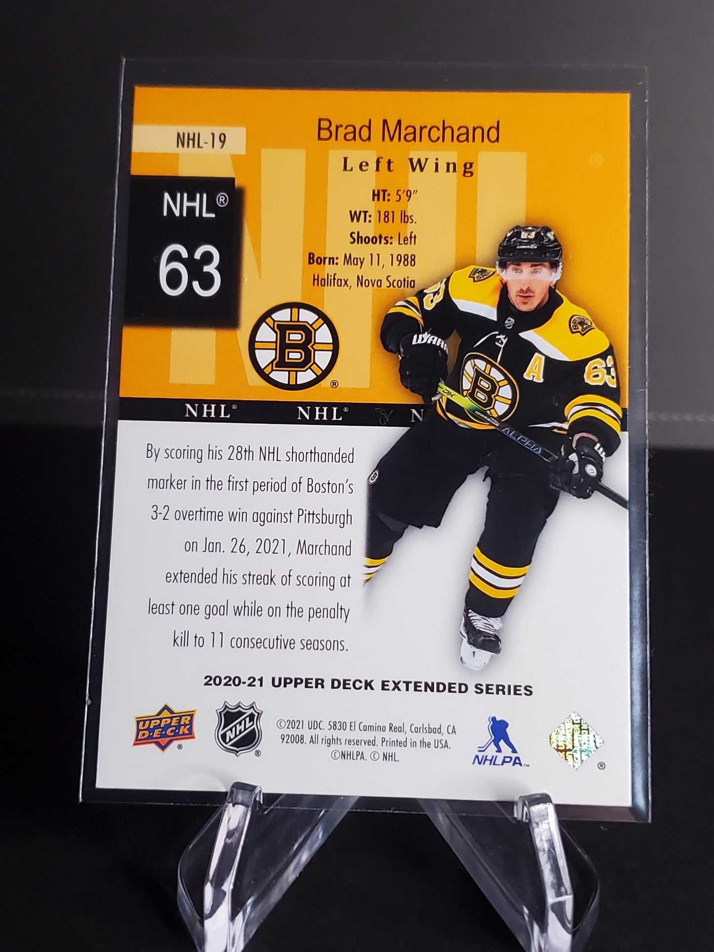 Brad Marchand 2020-21 Upper Deck Extended Series Hologrfx NHL #NHL-19