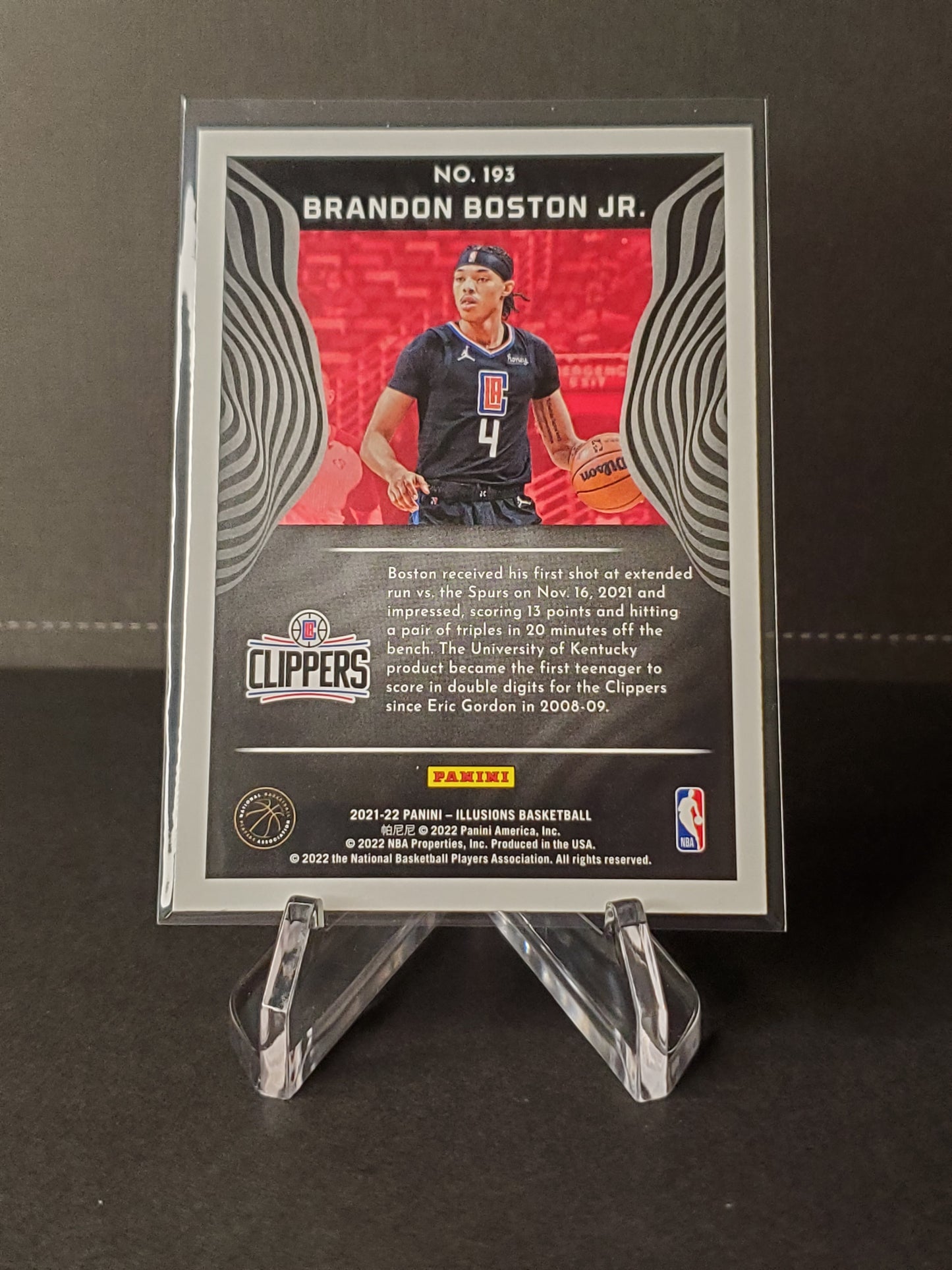 Brandon Boston Jr. 2021-2022 Panini Illusions Basketball RC #193