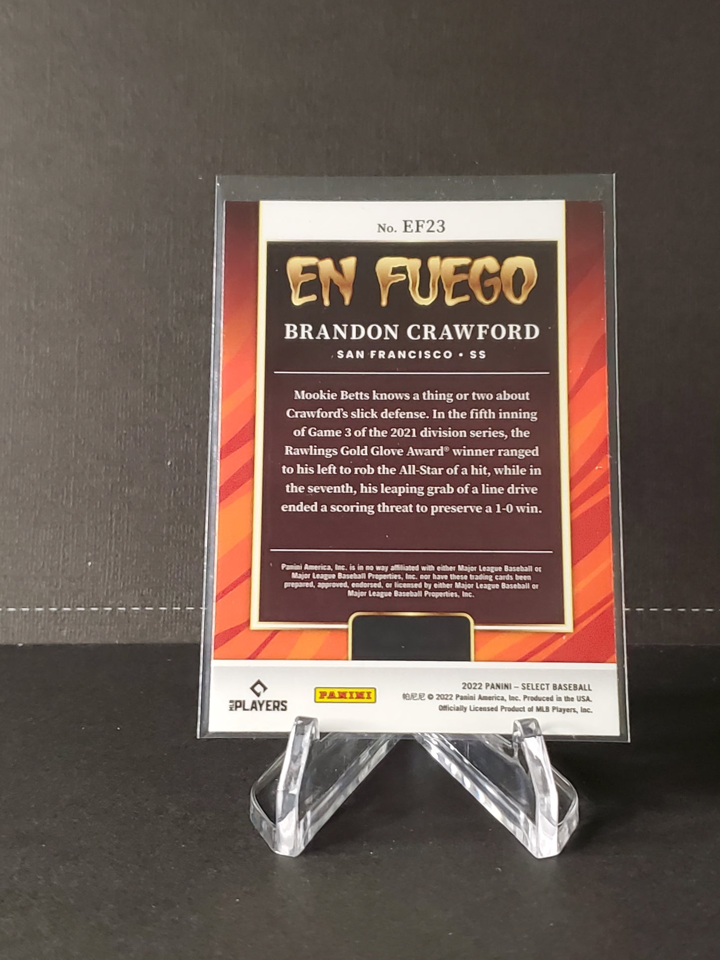 Brandon Crawford 2022 Panini Select Baseball En Fuego #EF23