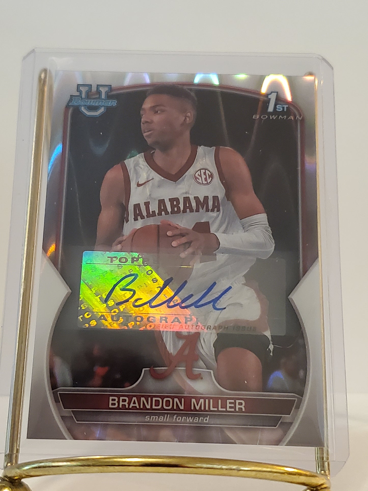 Brandon Miller - 2023 Bowman Chrome University Auto #22/199 Raywave