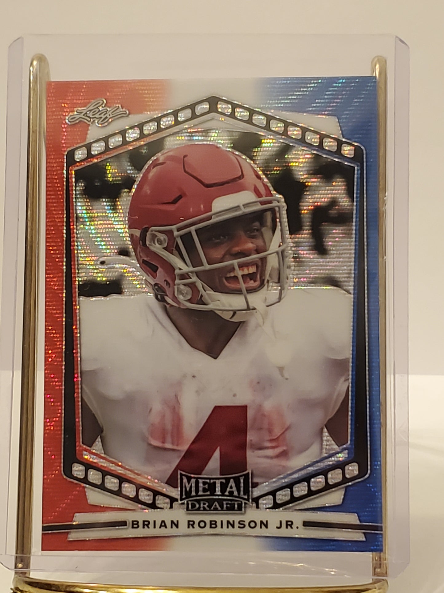 Brian Robinson Jr - 2022 Leaf Metal Draft Red White & Blue Wave #P-BRJ