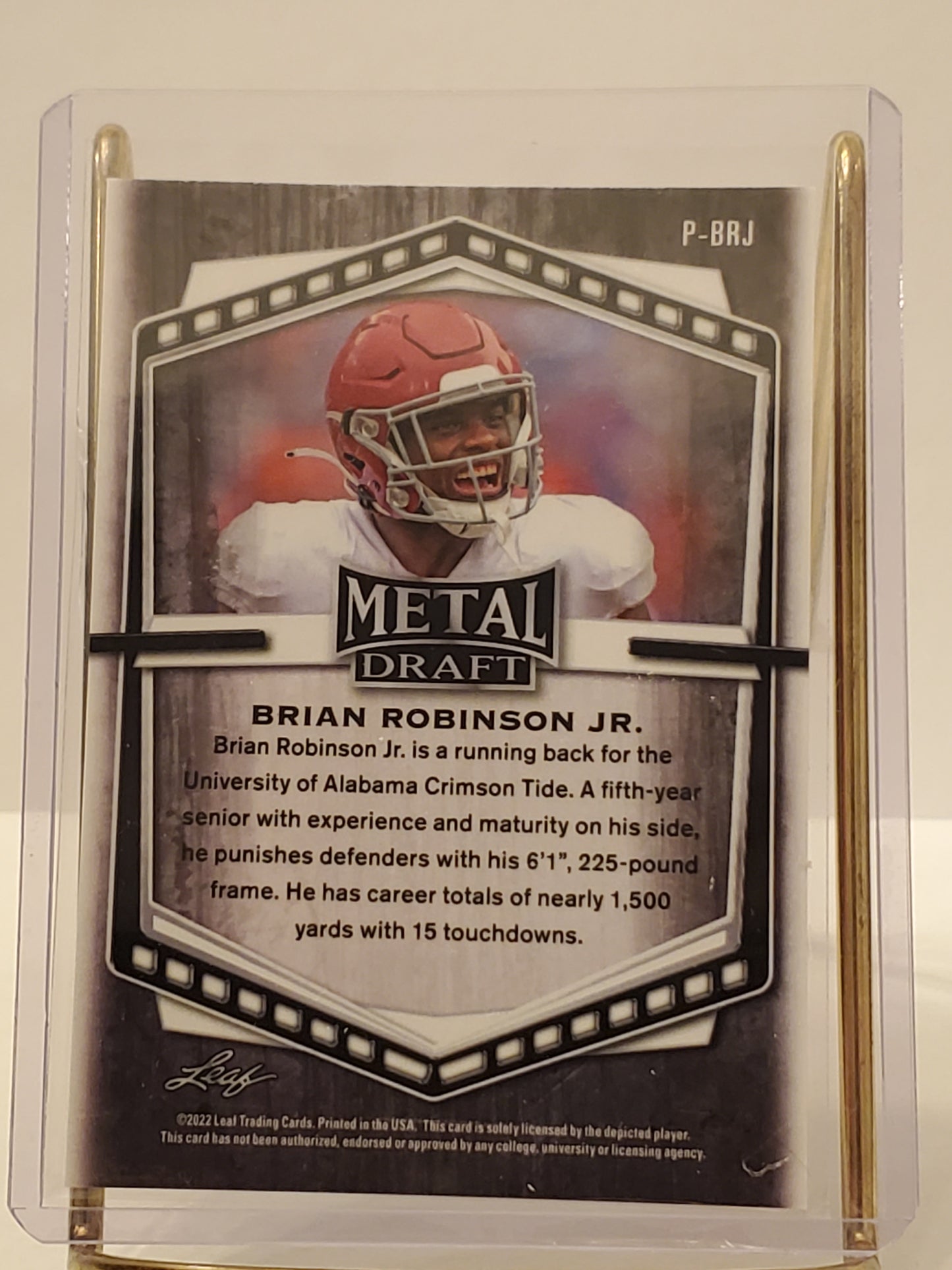 Brian Robinson Jr - 2022 Leaf Metal Draft Red White & Blue Wave #P-BRJ