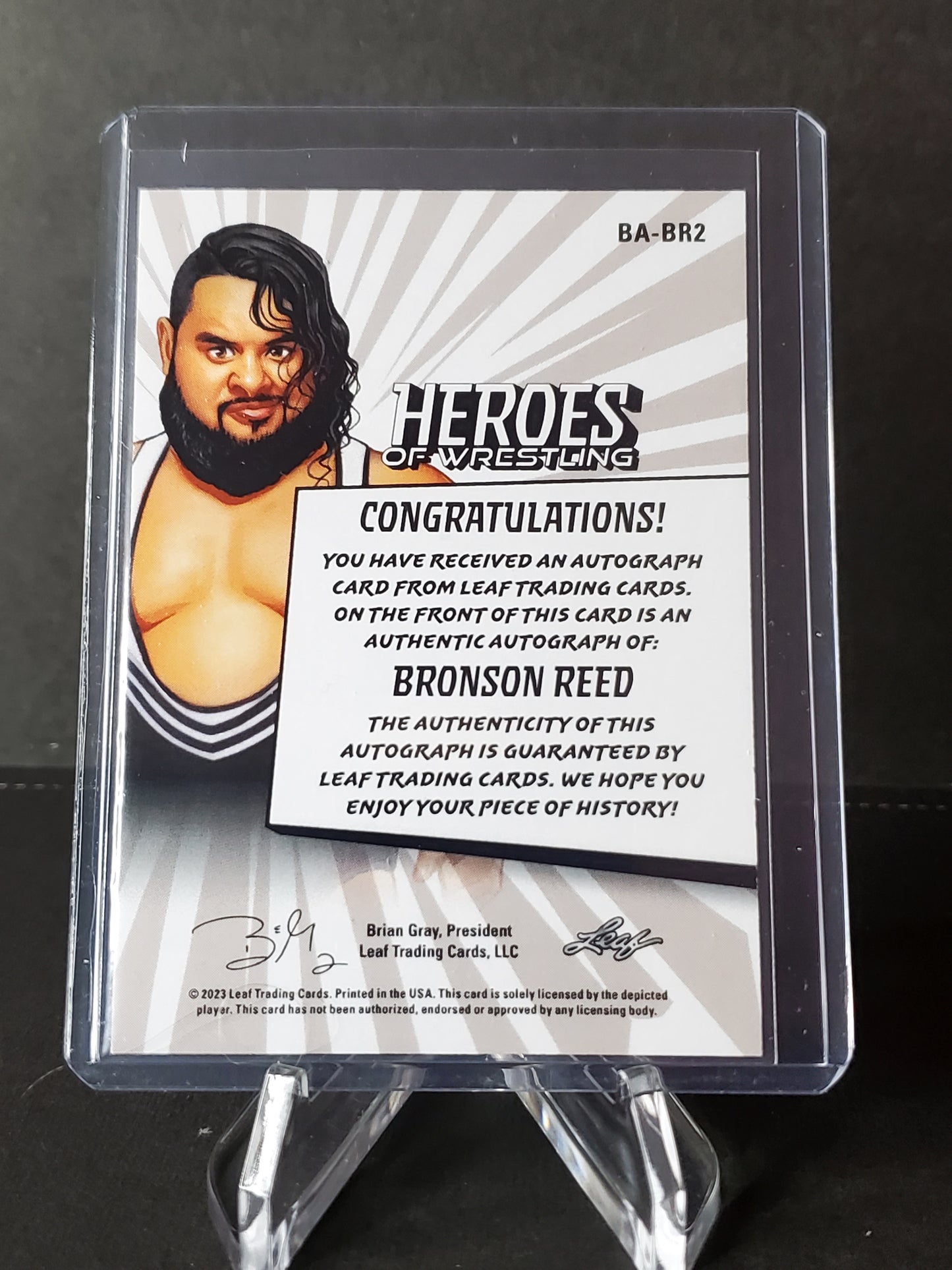 Bronson Reed 2023 Leaf Heroes of Wrestling AUTO Yellow #BA-BR2