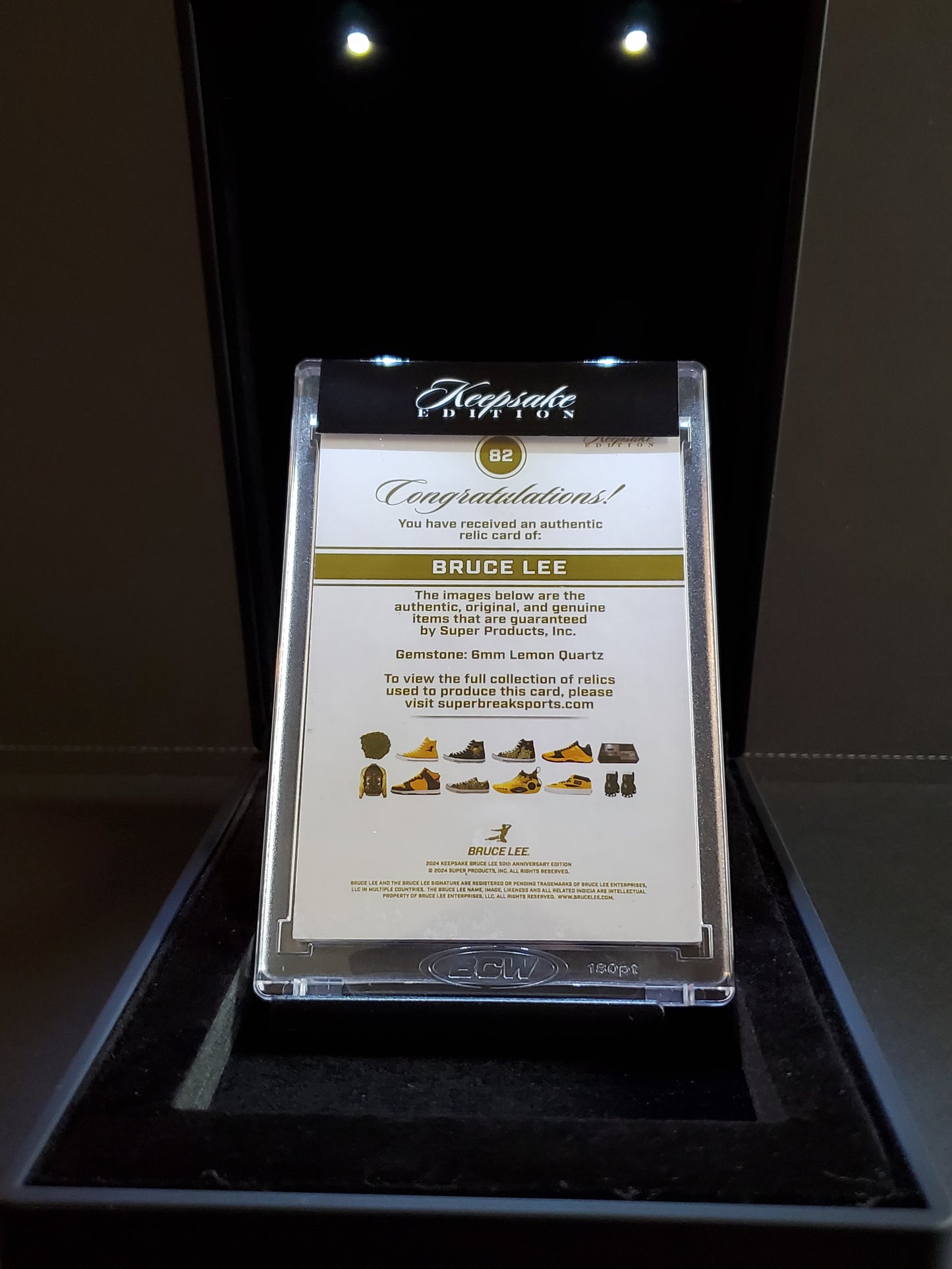 Bruce Lee 2024 Keepsake Edition 50th Anniversary Authentic Jumbo Black Relic with 6mm Lemon Quartz /50