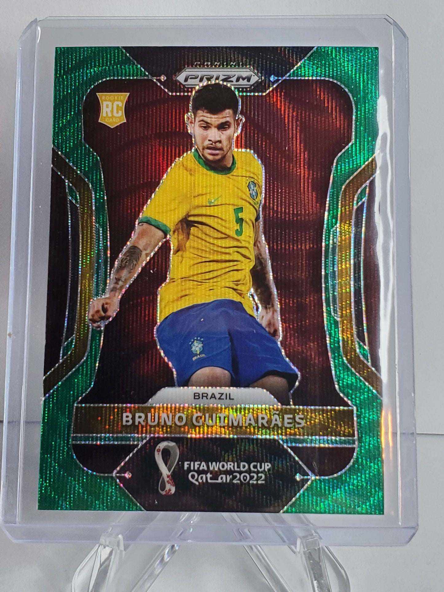 Bruno Guimaraes 2022 Panini Prizm World Cup Qatar Green Wave Prizm RC #27