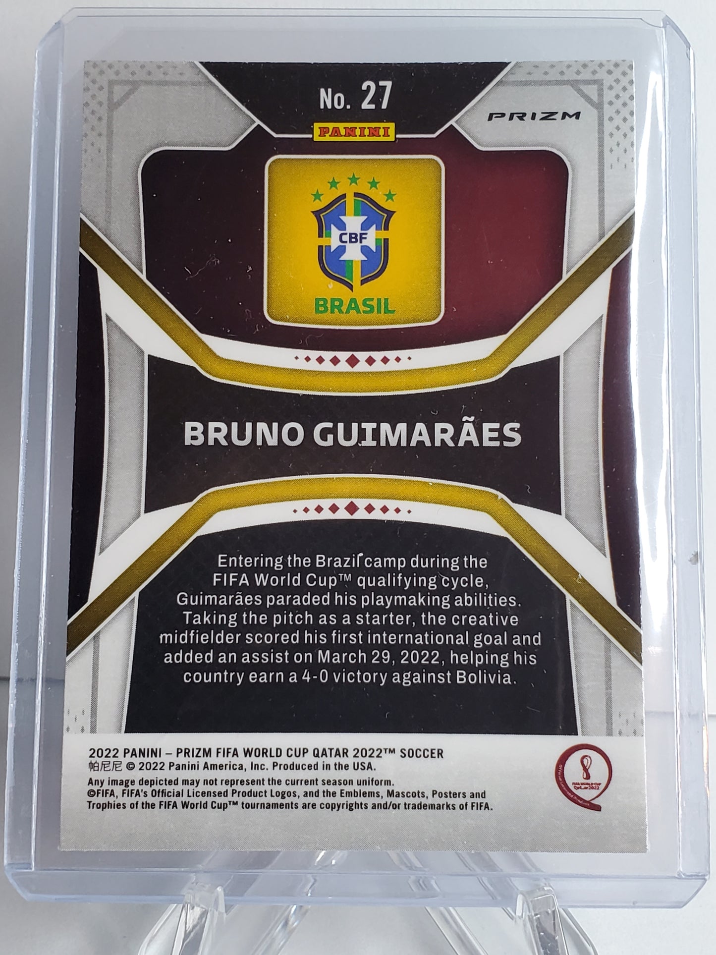 Bruno Guimaraes 2022 Panini Prizm World Cup Qatar Green Wave Prizm RC #27